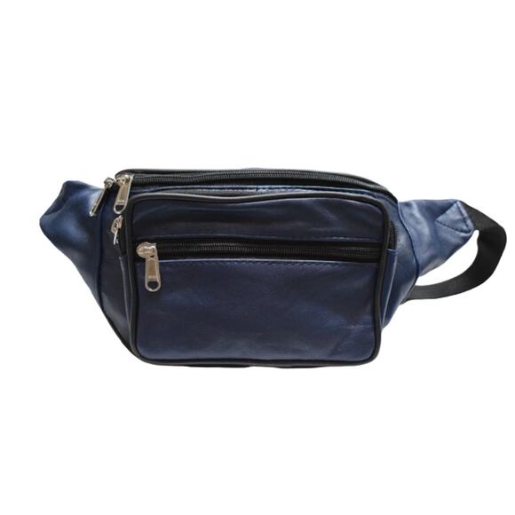 Leather Fanny Pack with Multiple Zipper Pockets for Travel & Everyday Use - Picture 5 of 6